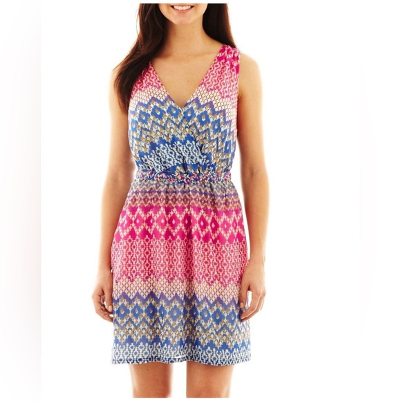 💥Millibon Multi-Print Multicolor Lightweight Dress L - Picture 1 of 9